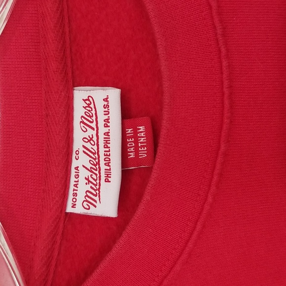 Mitchell & Ness men's Chicago Bulls red crewneck pullover sweatshirt size L - Picture 6 of 8